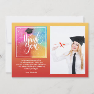 Farblich danke Foto Card Horizontal Einladung