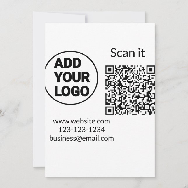 Farblich einfach hinzufügen Ihren Logo-Namen Text  Einladung (Vorderseite)