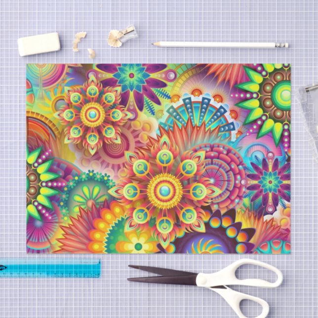 Farblich entworfenes Papiertaschentuch (Entkopuge) Seidenpapier (Handwerk)