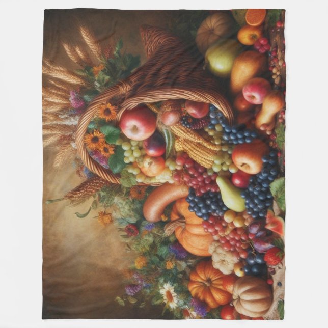 Farblich/Erntedank/Cornucopie/Fall Fleecedecke (Vorderseite)