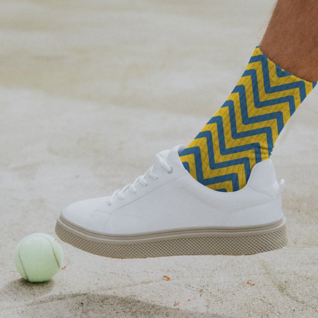 Farblich gelb blau Zickzack modern Zig Zag Socken (Von Creator hochgeladen)