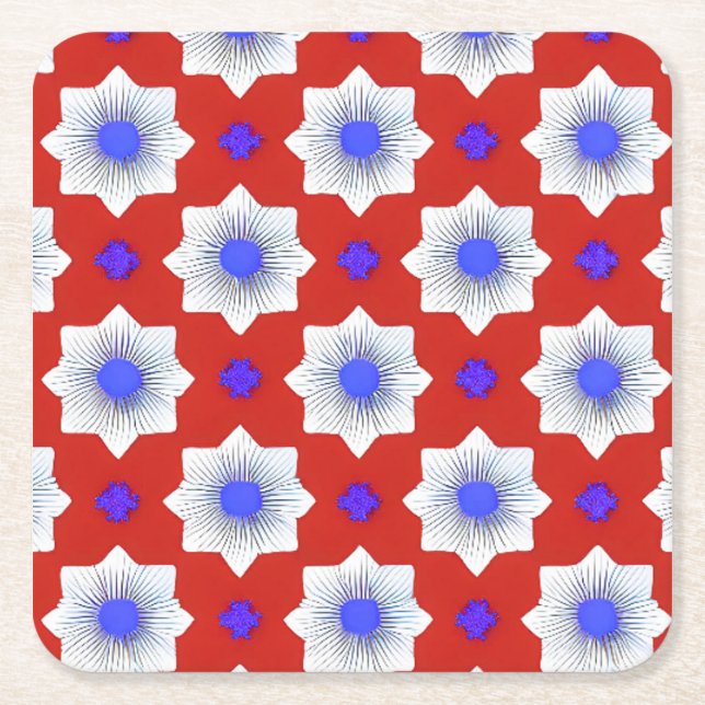 Farblich, geometrisch, cool, modern, trendig rechteckiger pappuntersetzer (Vorderseite)