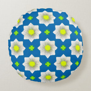 Farblich, geometrisch, cool, modern, trendig rundes kissen
