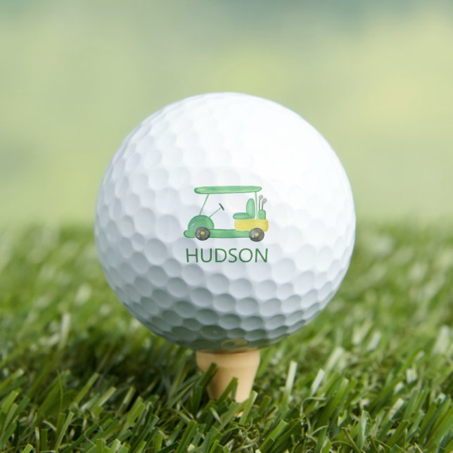 Farblich Grün & Gelb Golf Cart Custom Golfball (Insitu T-Shirt)