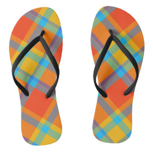 Farblich kontrollierte Karierte Flip Flops