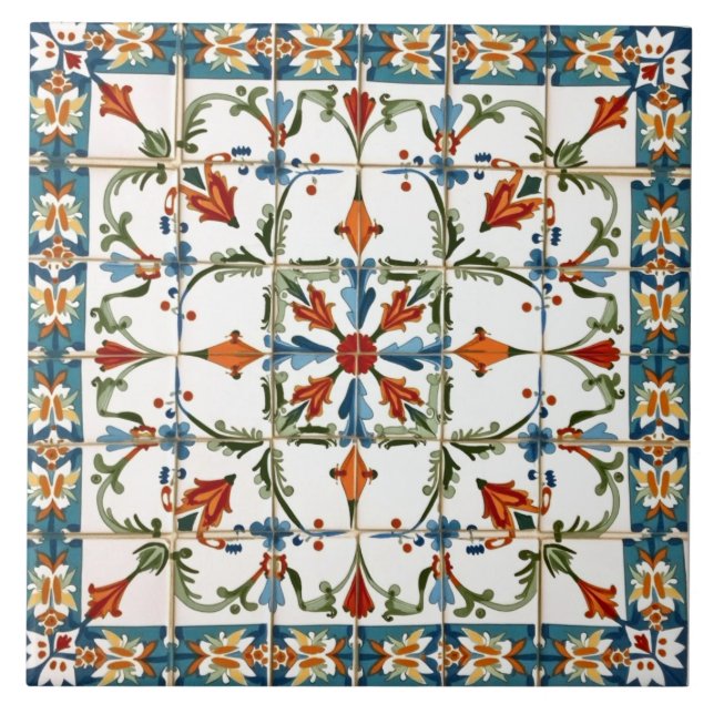 Farblich, marokkanisch, mosaik, fliese (Vorderseite)