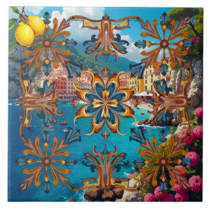 Farblich, mediterran, mosaik, blau, neutral, fliese