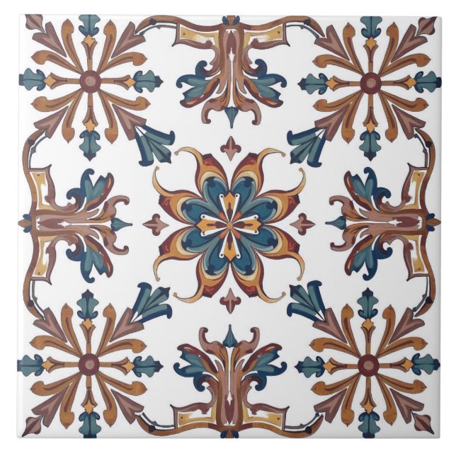 Farblich, mediterran, mosaik, blau, neutral, fliese (Vorderseite)