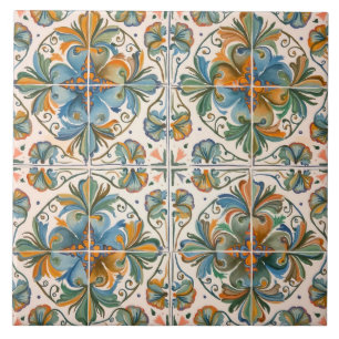 Farblich, mediterran, mosaik, fliese