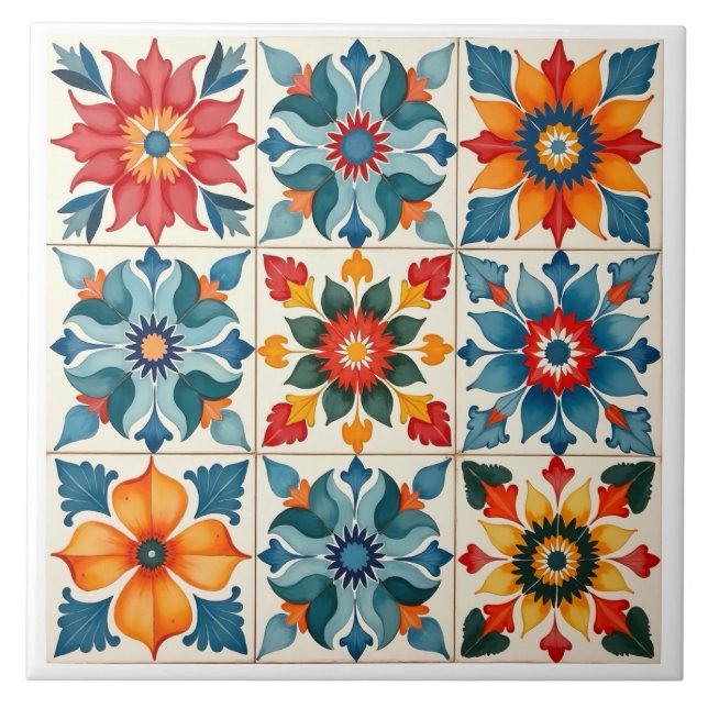 Farblich, mediterran, mosaik, fliese (Vorderseite)