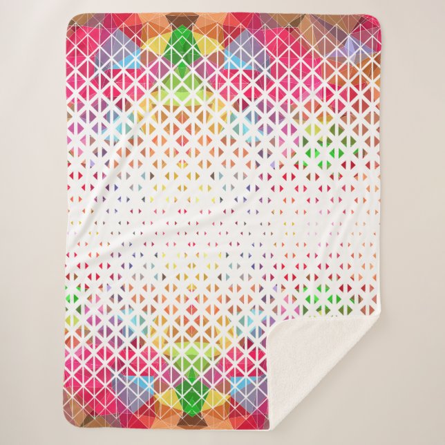 Farblich mit geometrischem Muster Sherpadecke (Vorderseite)
