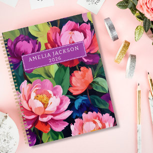 Farblich Personalisiert 2026 Name der Floral Planer