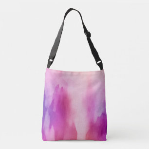 Farblich rosa und Lila Wasserfarbe Positiver Berei Tragetaschen Mit Langen Trägern