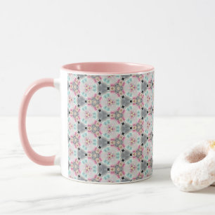 Farblich, ruhig, Retro-rosa Muster Kaffeemaschine  Tasse