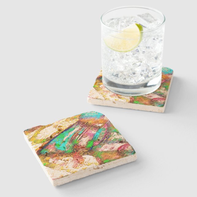 Farblich - rustikal und grob wie grob steinuntersetzer (Seitenansicht)