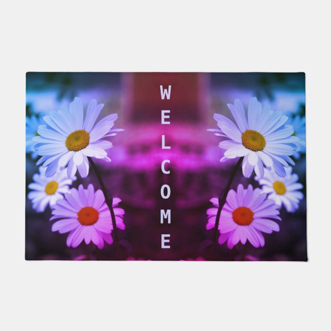 Farblich und modern Lila und blau Fußmatte (Vorderseite)