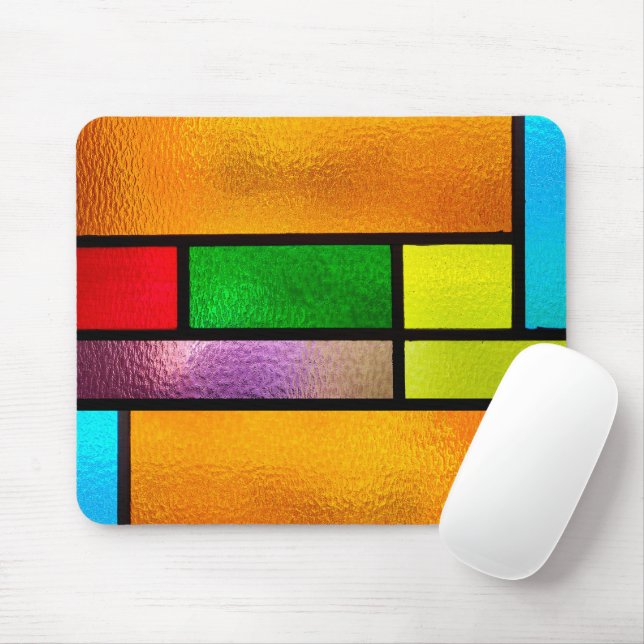 Farblich verklebtes Glas Mousepad (Mit Mouse)
