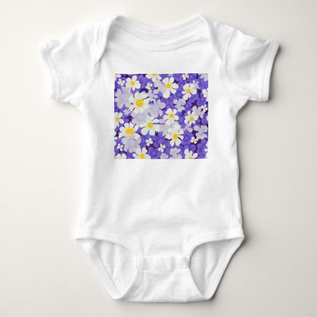 Farblich Vintag: Muster nahtloser Blume Baby Strampler (Vorderseite)