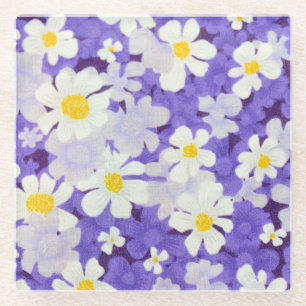 Farblich Vintag: Muster nahtloser Blume Glasuntersetzer