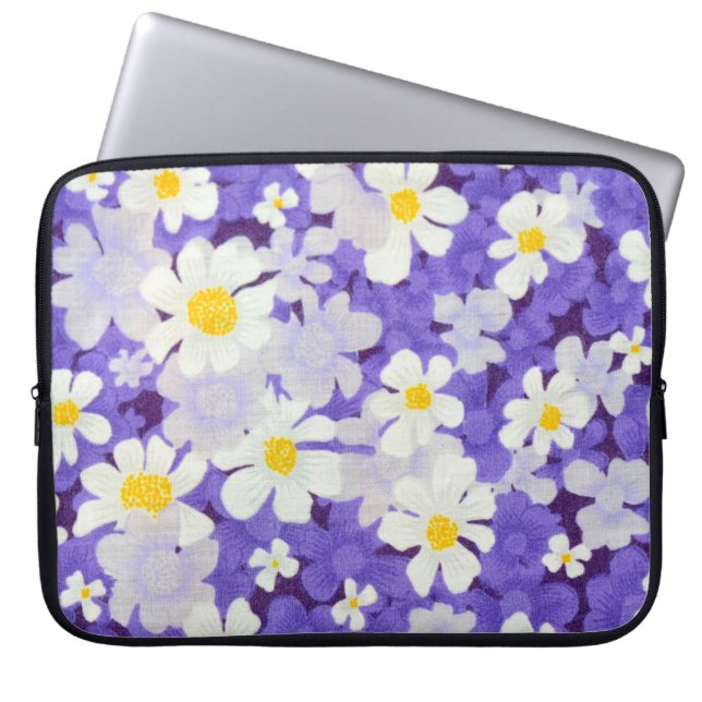 Farblich Vintag: Muster nahtloser Blume Laptopschutzhülle (Vorderseite)