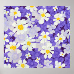 Farblich Vintag: Muster nahtloser Blume Poster