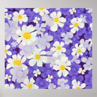 Farblich Vintag: Muster nahtloser Blume Poster