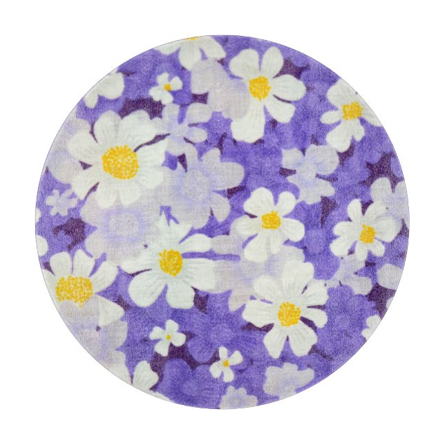 Farblich Vintag: Muster nahtloser Blume Schneidebrett (Vorderseite)