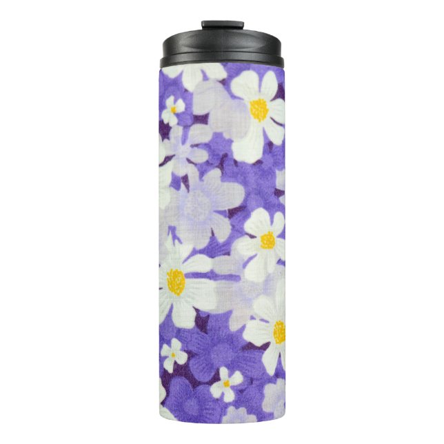 Farblich Vintag: Muster nahtloser Blume Thermosbecher (Vorderseite)