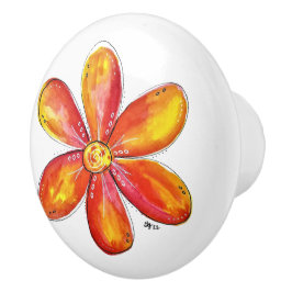 Farblich weißes Orange und Gelb Keramikknauf