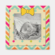 Farblich Zickzack und Streifen Personalisiert Magn