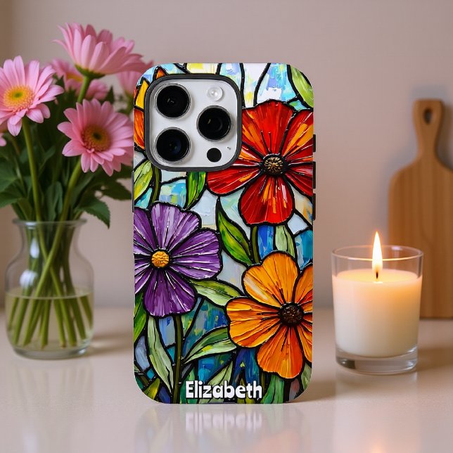 Farbliche Blume aus Hartglas Case-Mate iPhone Hülle (Von Creator hochgeladen)