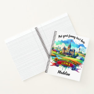 Farbliche Darstellung eines ikonischen Bauernhofs Notizbuch