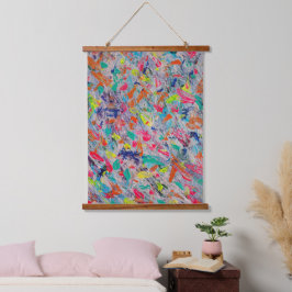 Farbliche Darstellung in Acrylfarbe Wandteppich Mit Holzrahmen