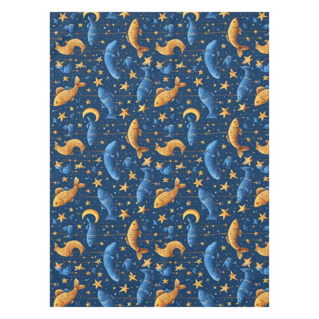 Farbliche Fischmuster Tischdecke (Vorderseite)