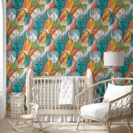 Farbliche Kunst der Gesichter - nahtloses Muster 1 Tapete