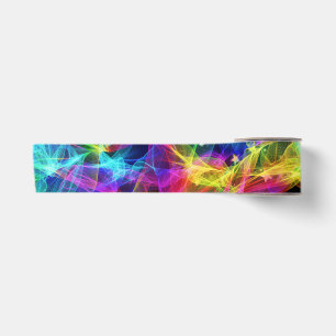 Farbliche Lichter und Sterne Satinband