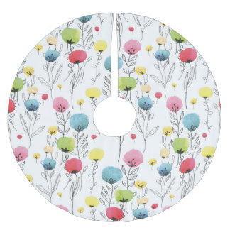 Farbliche, lustige, kreisförmige Designelemente Polyester Weihnachtsbaumdecke