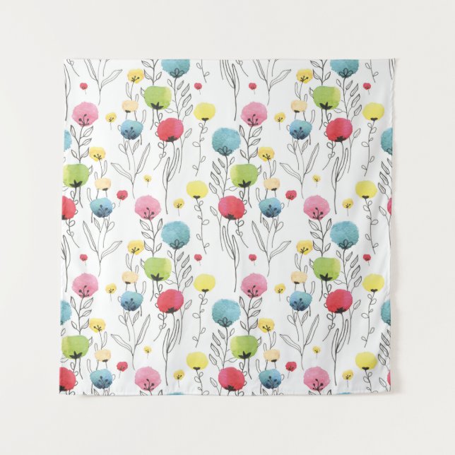 Farbliche, lustige, kreisförmige Designelemente Wandteppich (Vorderseite)