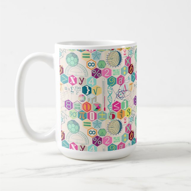 Farbliche Mathematik (Rosa) Kaffeetasse (Links)