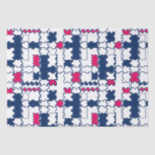Farbliche Muster , elegant , blau kariert , blau u Seidenpapier