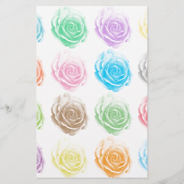 Farbliche Rose Briefpapier (Vorderseite)