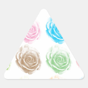 Farbliche Rose Dreieckiger Aufkleber