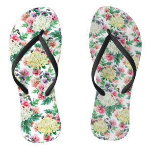 Farbliche Sommermuster der Blume Flip Flops