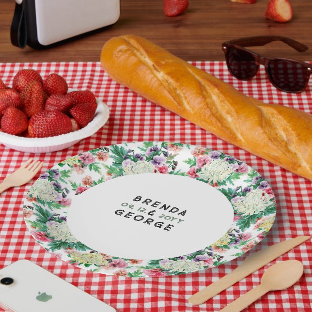 Farbliche Sommermuster der Blume Pappteller (Picknick)