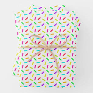 Farbliche Sprinklermuster Geschenkpapier Set