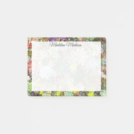 Farbliche Sukkulente Post-it Klebezettel