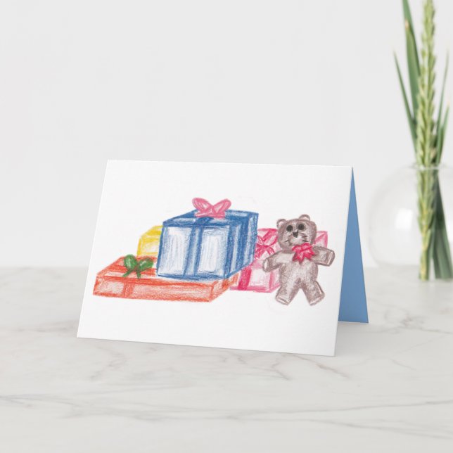 Farbliche Weihnachtsgeschenke Feiertagskarte (Vorderseite)