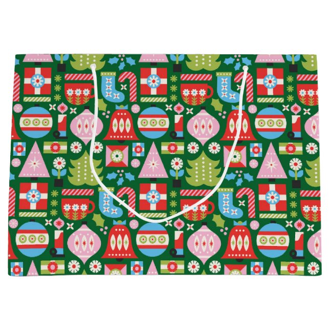 Farbliche Weihnachtsgeschenke Große Geschenktüte (Vorderseite)