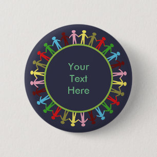 Farblicher Kreis der Menschen Benutzerdefinierter Button