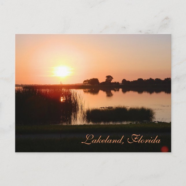 Farblicher Sonnenuntergang in Lakeland Florida Postkarte (Vorderseite)